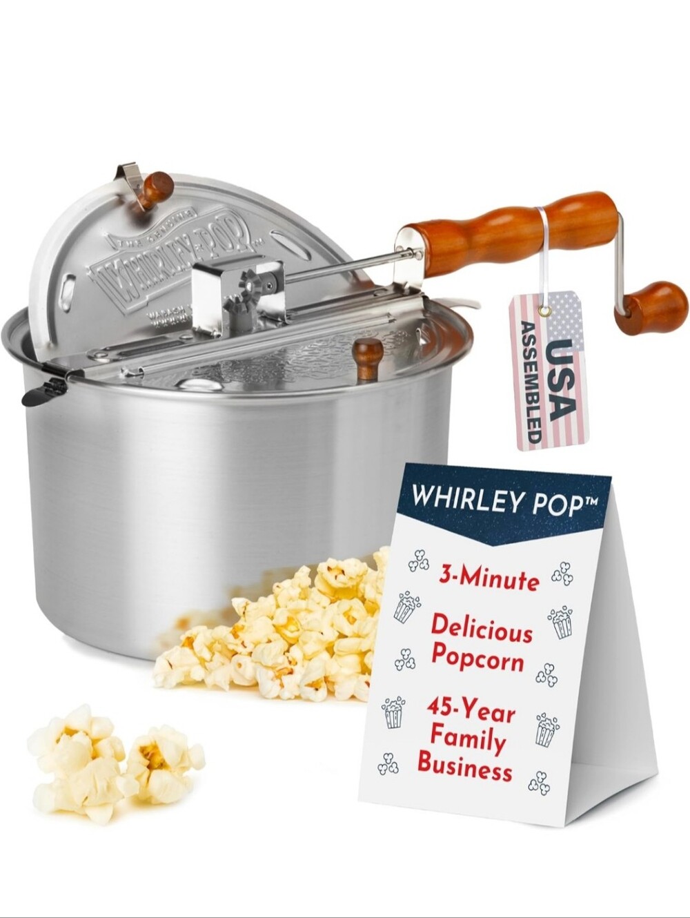 Original Whirley-Pop Stovetop 3 Minute Popcorn Popper - Hand Crank